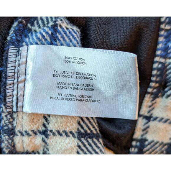 Orvis Mens Flannel Shacket Shirt Jacket XL Blue White Plaid Heavyweight Pockets - Picture 10 of 11